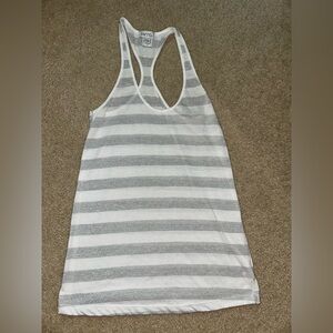 Kirra Gray and White Striped Tank Top